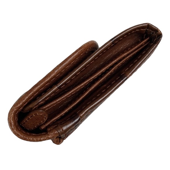 Brighton Brown Leather Fold Over Snap Clutch Wallet - Picture 7 of 13